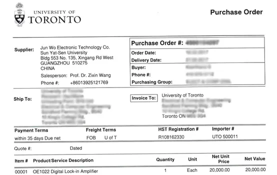 SSI Receives Order for Multiple Lock-in Amplifiers from the University of Toronto